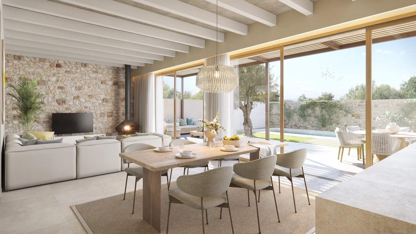 Wohn- und Esszimmer – Olivo 1, Santanyi