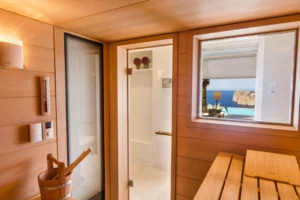 Private Sauna mit Meerblick